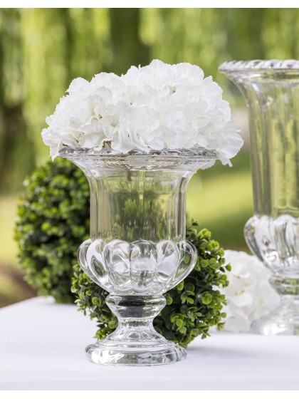 CLEAR FLORENCE GLASS VASE 20CM X 20CM X 26CM
