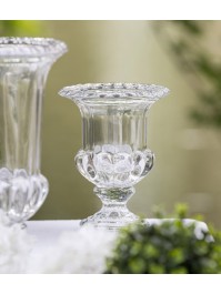 CLEAR FLORENCE GLASS VASE 20CM X 20CM X 26CM