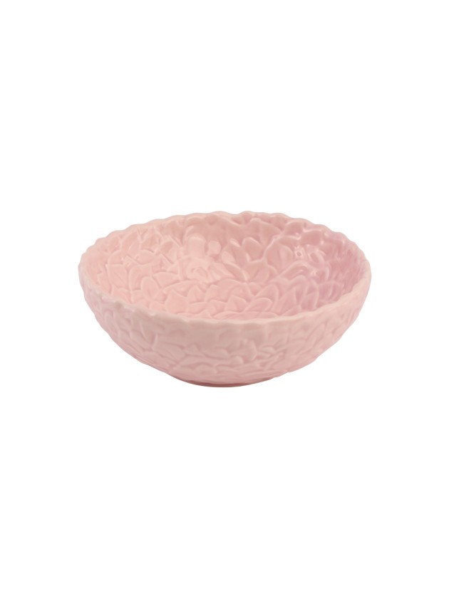 FAIRY POND EMBOSSED PINK FLOWER CERAMIC BOWL DIA 13CM X 5CM 