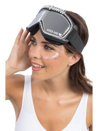 SILVER STRASS KISS ME SKI GOGGLES 19.5CM X 11CM