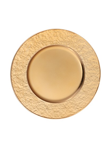 ASSIETTE DE PRESENTATION MARTELE OR DIA 33CM