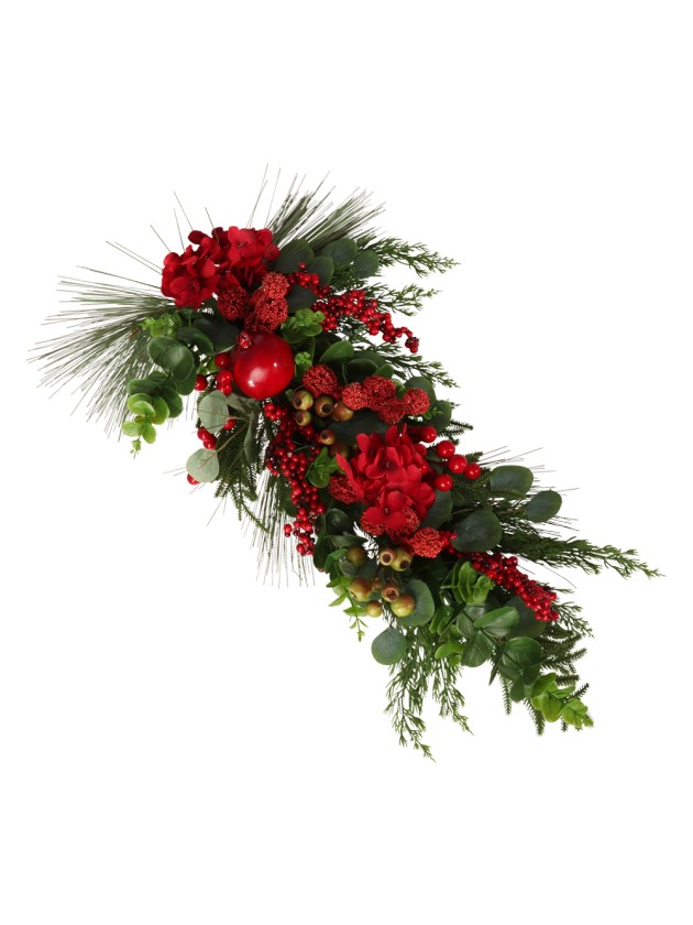 HANGING OR TABLE CENTER RED BERRIES 70CM X 40CM X 14CM