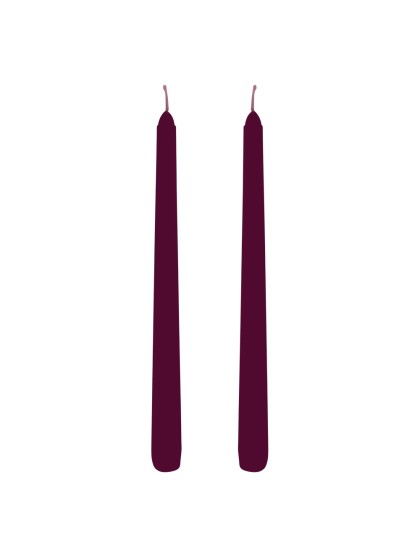 SET 2 PLUM TAPER CANDLES DIA 2.2CM X 25CM