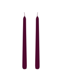SET 2 PLUM TAPER CANDLES DIA 2.2CM X 25CM