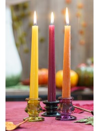 SET 2 PLUM TAPER CANDLES DIA 2.2CM X 25CM