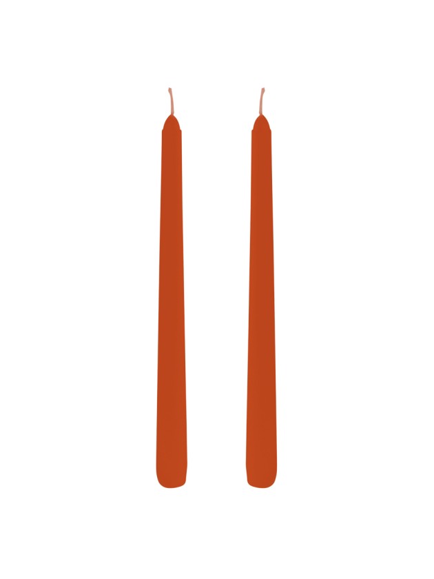 SET 2 SIENNA ORANGE TAPER CANDLES DIA 2.2CM X 25CM