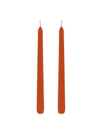 SET 2 SIENNA ORANGE TAPER CANDLES DIA 2.2CM X 25CM