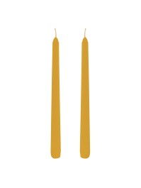 SET 2 SUNFLOWER YELLOW TAPER CANDLES DIA 2.2CM X 25CM