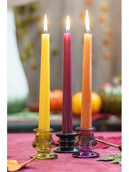 SET 2 SUNFLOWER YELLOW TAPER CANDLES DIA 2.2CM X 25CM
