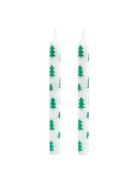 SET 2 TAPER CANDLES WITH TREE DECO DIA 2.2CM W 25CM