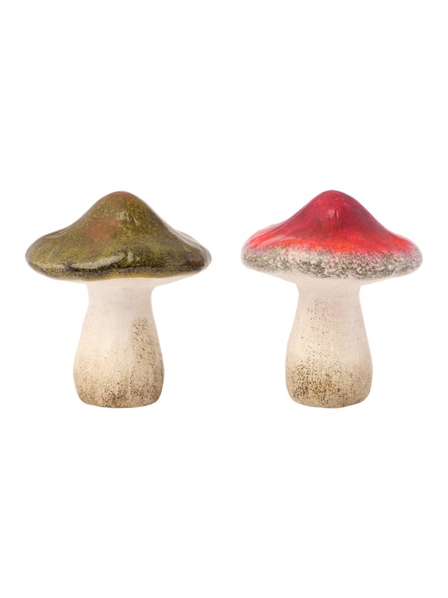 TERRACOTTA MUSHROOM 2 ASSORTED COLORS DIA 11.3CM X 13.2CM