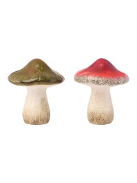 TERRACOTTA MUSHROOM 2 ASSORTED COLORS DIA 11.3CM X 13.2CM