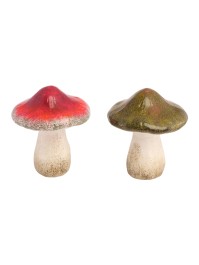 TERRACOTTA MUSHROOM 2 ASSORTED COLORS DIA 11.3CM X 13.2CM