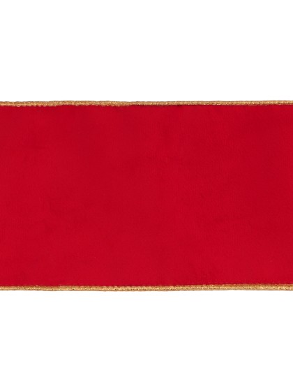 RUBAN VELOURS LUXE ROUGE 12CM X 5M