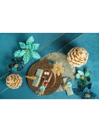 DELUXE VELVET TEAL RIBBON 12CM X 5M