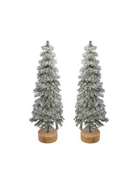 SET 2 SAPINS VERTS ENNEIGES DIA 5CM X 15CM