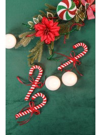 4 ZUCKERSTENGELN CANDY STRIPES MIT SCHLEIFE 6CM X 1.2CM X 15CM