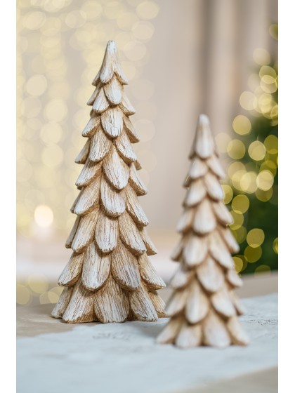 BIG SIZE SNOWY POLYRESIN XMAS TREE DIA 15CM X 36CM