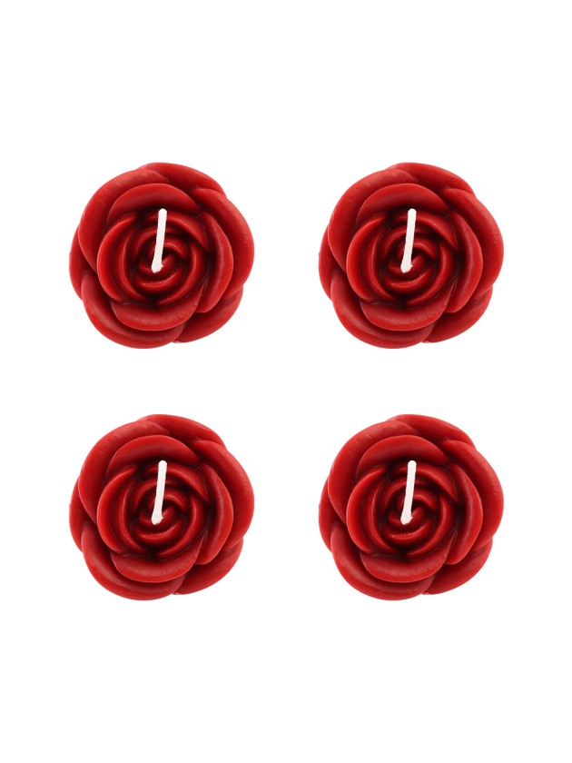 4 RED ROSES CANDLES DIA 5CM X 3.5CM
