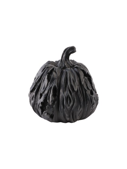 CITROUILLE RESINE TEXTURE ECORCE D’ARBRE 14.5CM X 14.5CM X 15.5CM