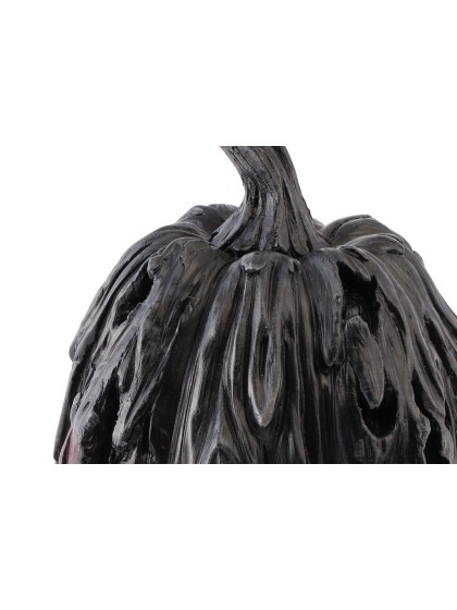 POLYRESIN TREE BARK TEXTURED PUMPKIN 14.5CM X 14.5CM X 15.5CM