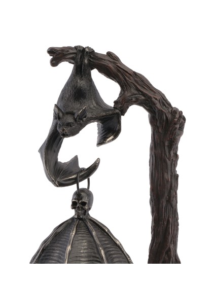 BOUGEOIR LANTERNE CHAUVE SOURIS SUR BRANCHE 19.2CM X 15CM X 37CM