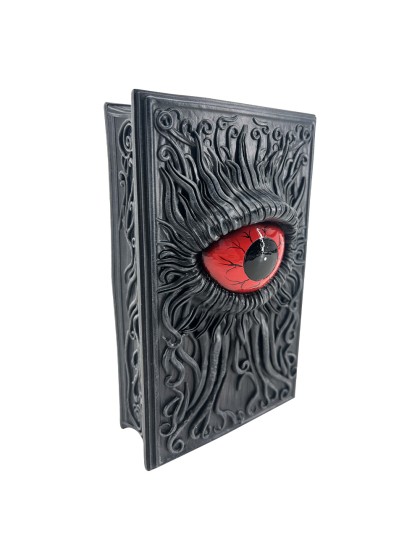 BUCH KUNSTHARZ DEKORATIV AUGE ROT BLOODY 12CM X 5CM X 20CM