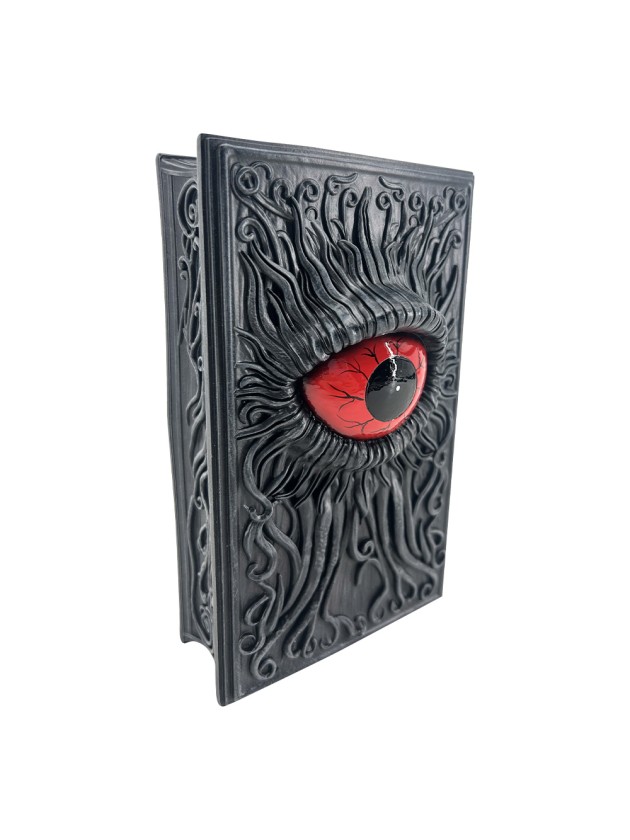 BUCH KUNSTHARZ DEKORATIV AUGE ROT BLOODY 12CM X 5CM X 20CM