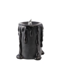 GROSS KERZE KUNSTHARZ SCHWARZ LED 10CM X 8.5CM X 12CM