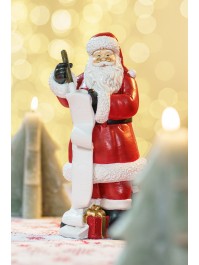 RESIN SANTA WITH LIST AND GIFTS 14CM X 10CM X 24CM