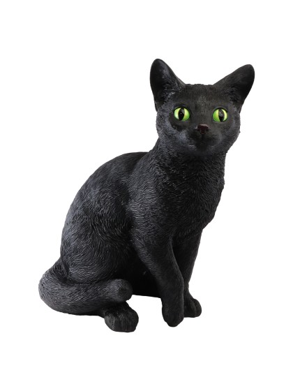 GROSS KATZE KUNSTHARZ SCHWARZ 46.3CM X 30.2CM X 56CM