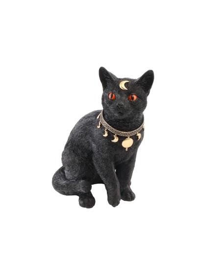 CHAT MYSTIC POLYRESINE NOIR 23CM X 15.5CM X 28CM