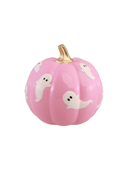 CITROUILLE ROSE AVEC FANTOMES SUMMERWEEN 14.5CM X 14.5CM X 14.8CM