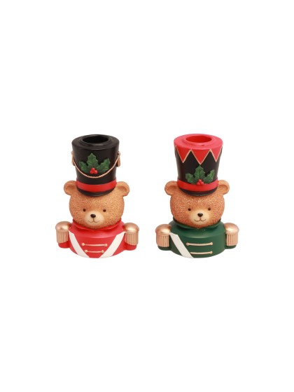 BOUGEOIR RESINE SWEET BEAR BARNABEY - 2 ASS 7.5CM X 5CM X 10CM