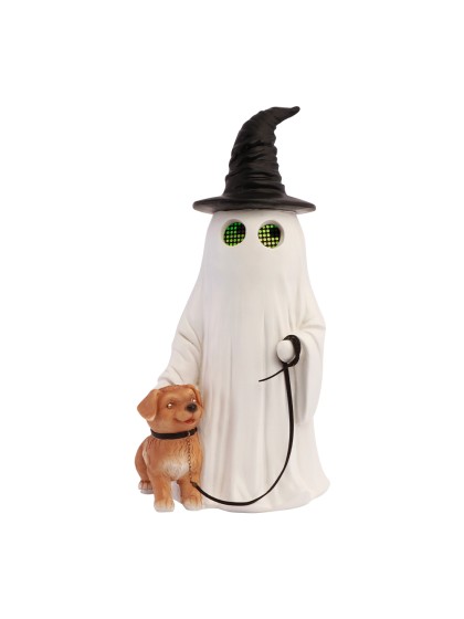 GEIST KUNSTHARZ HUT POINTU MIT HUND AUGEN LED DYNAMIQUES SUMMERWEEN 23.5CM X 20CM X 45.5CM