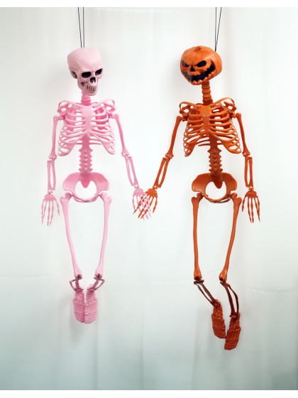 SKELETT  BEWEGLICH KOPF AUS KÜRBIS ORENGEL SUMMERWEEN 1M