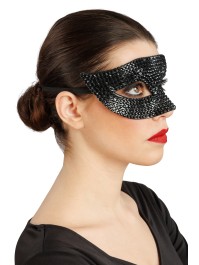 DEMI MASQUE STRASS DIAMONDS NOIR 17CM X 8CM X 8.5CM