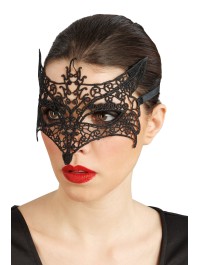 DEMI MASQUE DENTELLE NOIR 22CM X 0.2CM X 14CM