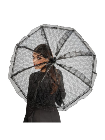 OMBRELLE DENTELLE NOIR DIA 90CM X 75CM