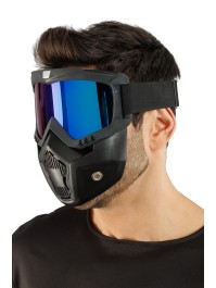 MASQUE BLOC NOIR LUNETTES REFLET BLEU 19CM X 5CM X 19CM