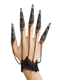 HANDSCHMUCK SPITZE UND METALL SCHWARZ 15CM X 1CM X 22CM