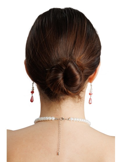 ACCESSORIES 2 PCS SET - BLOODY BEADS NECKLACE AND EARRINGS NECKLACE: 35CM X 0.5CM X 12CM EARRINGS: 0.8CM X 0.8CM X 6CM