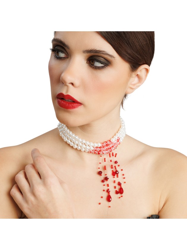 BLOODY PEARLS NECKLACE 31CM X 0.5CM X 11CM