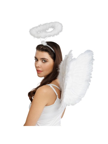 SET ENGEL WEISS - 2 PCS FLÜGEL HAARREIF 65CM X 42CM X 2CM