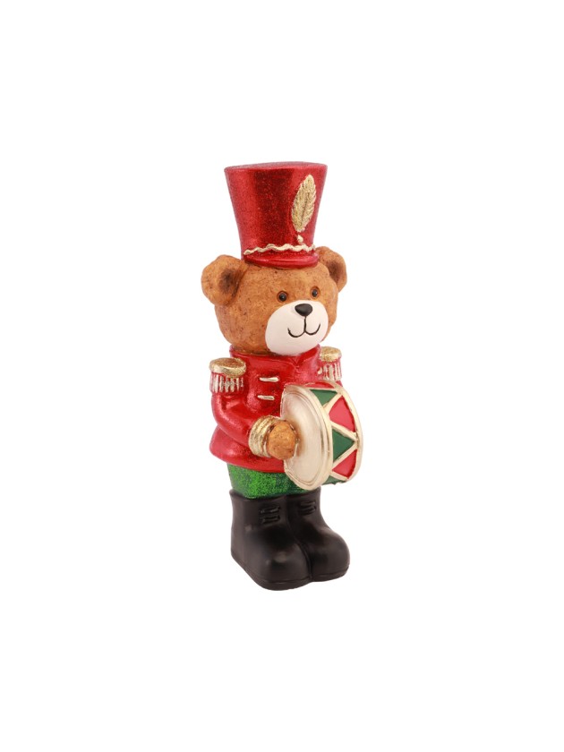 SWEET BEAR BARNABEY TAMBOUR POLYRESINE 11.5CM X 14CM X 29.5CM