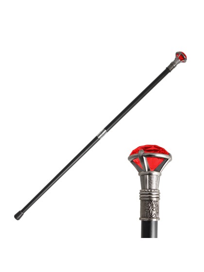 CANNE METAL DIAMANT ROUGE 93CM