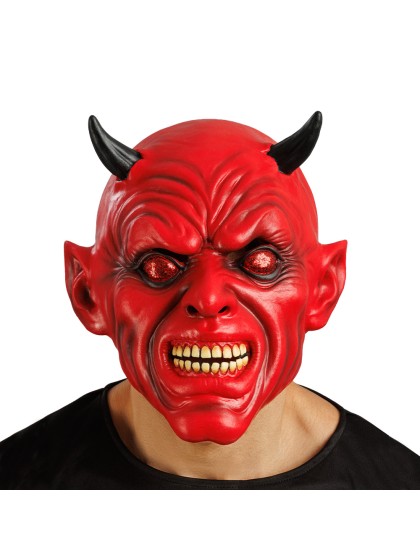 MASQUE LATEX DIABLE ROUGE 26CM X 26CM X 28CM