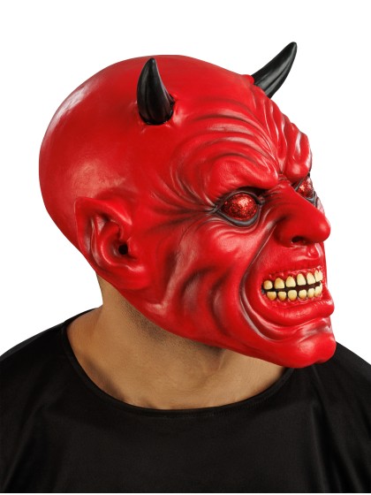 MASQUE LATEX DIABLE ROUGE 26CM X 26CM X 28CM