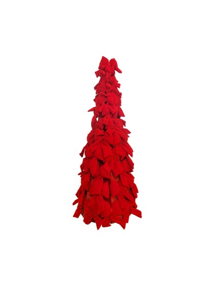RED VELVET BOWS XMAS TREE DIA 30CM X 83CM