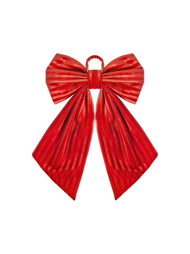 NOEUD VELOURS ROUGE TEXTURE 45CM X 4CM X 60CM